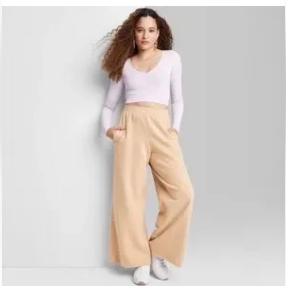 Wild Fable Beige Wide-Leg Pants - Picture 2 of 5